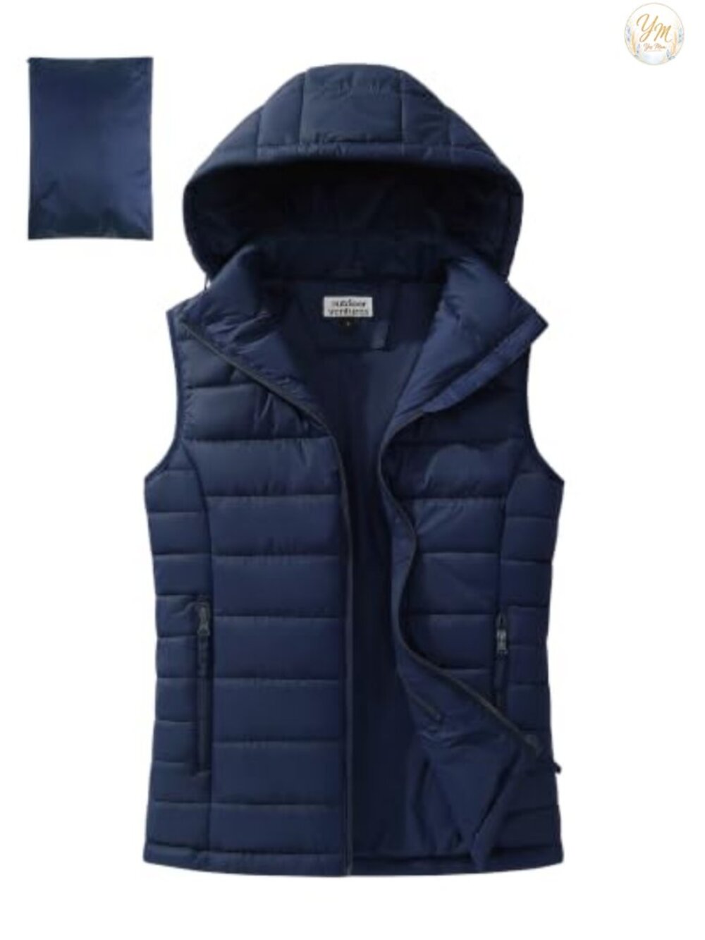 Lightweight Packable Hooded Puffer Vest Nylon Winter Outdoor